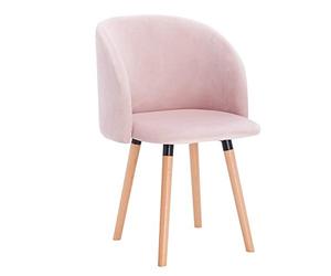 WOLTU Chaise de Salle à Manger,Velours,Rose | Chaise Coiffeuse Chambre,Fauteuils de Salon avec Siège Rembourré
