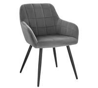 WOLTU Chaise de Salle à Mangern Chaise de Cuisine rembourrée en Velours, Pied en métal,Gris Foncé BH93dgr-1