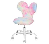 WOLTU Chaise Enfant en Peluche, Chaise à Roulettes , Hauteur d'Assise Réglable,Bleu Multicolore