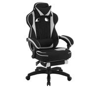 WOLTU Chaise Gaming, Chaise Bureau Ergonomique en Tissu Technique, Fauteuil Gaming avec Repose-Pieds, Pivotante Grand Dos & Grand Siège pour Personne Lourde, Livestream Siege Gamer, Gris