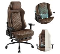 WOLTU Chaise Gaming, Chaise de Bureau Gamer Ergonomique avec Éponge intégrée Longue durée et Support Lombaire adaptatif, Inclinable, Similicuir Vintage, Brun, GS13br