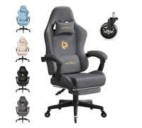 WOLTU Chaise Gaming,Fauteuil de Bureau,avec roulettes en Caoutchouc,Gris