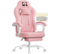 WOLTU Chaise Gaming, Fauteuil Gaming, avec Coussin à Ressorts Ensachés, Chaise Ergonomique, Charge 150kg, Tissu Maille, Rose