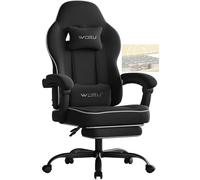 WOLTU Chaise Gaming,Fauteuil Gaming,avec Coussin à Ressorts Ensachés,Noir
