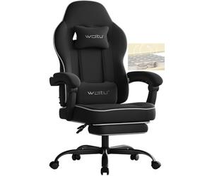 WOLTU Chaise Gaming,Fauteuil Gaming,avec Coussin à Ressorts Ensachés,Noir