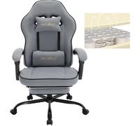 WOLTU Chaise Gaming, Fauteuil Gaming, Coussin à Ressorts Ensachés, Support Lombaire, Tissu Maille, Gris W0ATT0614