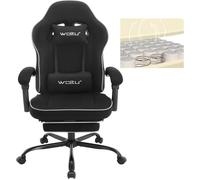 WOLTU Chaise Gaming, Fauteuil Gaming, Coussin à Ressorts Ensachés, Support Lombaire, Tissu Maille, Noir W0ATT0613