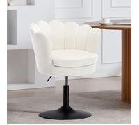WOLTU Chaise Pivotante - Forme de Fleur - Fauteuil de Coiffeuse - Hauteur Réglable - Crème W0ATT0689