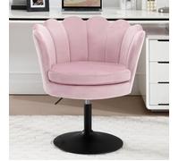 WOLTU Chaise Pivotante - Forme de Fleur - Fauteuil de Coiffeuse - Hauteur Réglable - Rose W0ATT0690