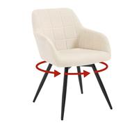 WOLTU Chaise Pivotante Salle à Manger, Chaise Velours, Pieds en Métal, Siège Rembourré, pour Salle à Manger, Bureau, Salon, Chambre, Beige, EZS85be-1