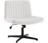 WOLTU Chaise Pivotante sans roulettes, Tabouret Relax en Velours, Réglable en Hauteur, pour Salon, Chambre, Crème Blanc W0ATT0270