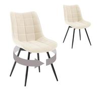 WOLTU Chaise Pivotantes Salle à Manger,Lot de 2,Beige