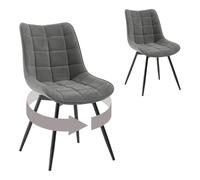 WOLTU Chaise Pivotantes Salle à Manger,Lot de 2,Gris Foncé