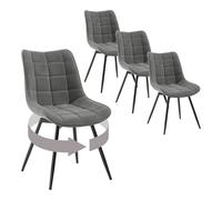 WOLTU Chaise Pivotantes Salle à Manger,Lot de 4,Gris Foncé