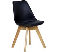 WOLTU Chaise Salle à Manger, Chaise de Cuisine en PP + Bois,Noir BH29sz-1