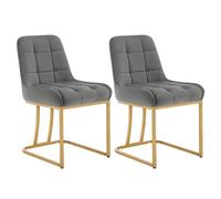 WOLTU Chaise Salle à Manger Lot de 2,Velours,Gris Foncé