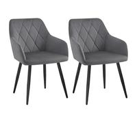 WOLTU Chaise Salle à Manger Lot de 2,Velours,Gris Foncé