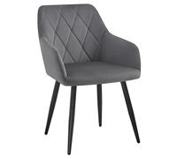WOLTU Chaise Salle à Manger,Velours,Gris Foncé