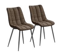WOLTU Chaises de Salle à Manger Lot de 2,Similicuir,Brun Clair