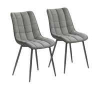 WOLTU Chaises de Salle à Manger Lot de 2,Similicuir,Gris