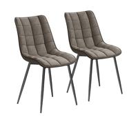 WOLTU Chaises de Salle à Manger Lot de 2,Similicuir,Gris Graphite | Chaise à Assise Rembourrée épaisse,Pieds en Métal,pour Salle à manger,Salon,Chambre,Charge 150kg
