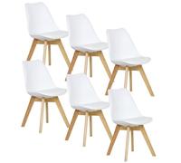 WOLTU Chaises de Salle à Manger Lot de 6,Blanc