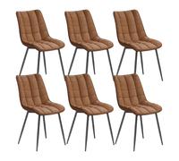 WOLTU Chaises de Salle à Manger Lot de 6,Similicuir,Brun Clair