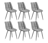 WOLTU Chaises de Salle à Manger Lot de 6,Velours,Gris Clair