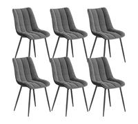 WOLTU Chaises de Salle à Manger Lot de 6,Velours,Gris Foncé