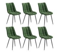 WOLTU Chaises de Salle à Manger Lot de 6,Velours,Vert Foncé