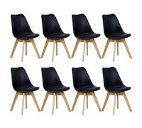 WOLTU Chaises de Salle à Manger Lot de 8,Noir