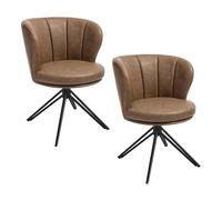 WOLTU Chaises Pivotantes Lot de 2,en PU,Brun Foncé