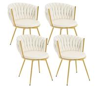 WOLTU Chaises Pivotantes Lot de 4,en Velours,Beige