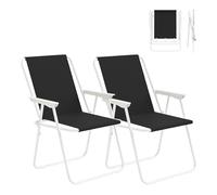 WOLTU Chaises Pliantes Lot de 2, Chaises de Camping avec Dossier Portables et Légères，en Plastique et Oxford 600D pour Salon, Camping, Jardin, Noir