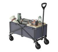 WOLTU Chariot à roulettes de Jardin Pliable, Gris