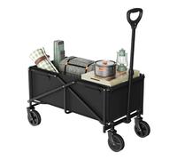 WOLTU Chariot à RoulettesPliable, Poignée Réglable, Noir | Chariot de Jardin, Roues pour Tous Terrains, Charge : 150 kg, 78x43x90 cm, pour Extérieur, Jardinage, Camping, Courses