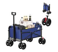 WOLTU Chariot de Jardin Pliable, à roulettes, Bleu