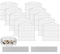 WOLTU Clôture de Jardin, Clôture Décorative, 10 Panneaux Métalliques à Connecter avec Piquet de Terre, en Grille, 78x70 cm, en Forme Arc, Noir