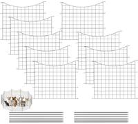 WOLTU Clôture de Jardin, Clôture Décorative, 10 Panneaux Métalliques à Connecter avec Piquet de Terre, en Grille, 64x70 cm, en Forme Arc, Noir