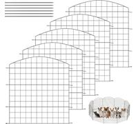 WOLTU Clôture de Jardin, Clôture Décorative, 5 Panneaux Métalliques à Connecter avec Piquet de Terre, en Grille, 78x70 cm, en Forme Arc, Noir