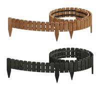 WOLTU Clôture de Pelouse Décorative en Bois, Bordure de Jardin Flexible, Palissade de Jardin Extérieur, Bordure de Parterre pour Gazon, Plate-Bande, Potager, Verger, 203x10 cm, Marron Foncé