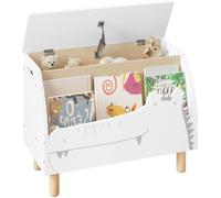 WOLTU Coffre à Jouet, Banc de Rangement Enfant avec Couvercle, Bibliothèque Enfant en MDF, 60x30x44cm, Blanc W0ETT0063