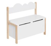 WOLTU Coffre de Rangement 2 en 1 Banc et Coffre à Jouets pour Enfants Banc de Rangement avec Dossier 60x25.5x55 cm
