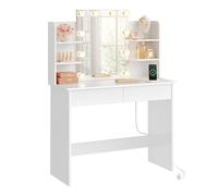 WOLTU Coiffeuse avec Miroir et Lumière LED, Multiprise, USB A/Type-C