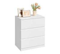 WOLTU Commode 3 Tiroirs, Chiffonnier Blanc | 60x40x70 cm, pour Salon, Chambre à Coucher, Couloir, en Bois d’Ingénierie