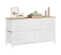 WOLTU Commode 5 Tiroirs 2 Niveaux en Tissu, Meuble de Rangement Industriel