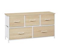 WOLTU Commode 5 Tiroirs 2 Niveaux en Tissu, Meuble de Rangement Industriel