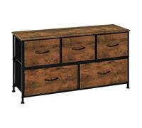 WOLTU Commode 5 Tiroirs 2 Niveaux en Tissu, Meuble de Rangement Industriel