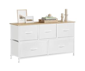 WOLTU Commode 5 Tiroirs 2 Niveaux en Tissu, Meuble de Rangement Industriel