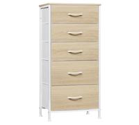 WOLTU Commode 5 Tiroirs, Meuble de Rangement à Tiroirs en Tissu